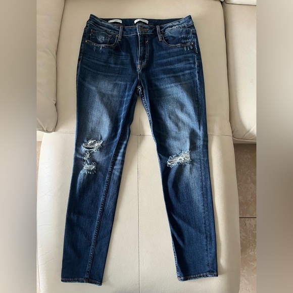 Vigoss Denim - Vigoss Dark Blue Distressed Skinny Jeans